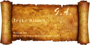 Iritz Albert névjegykártya